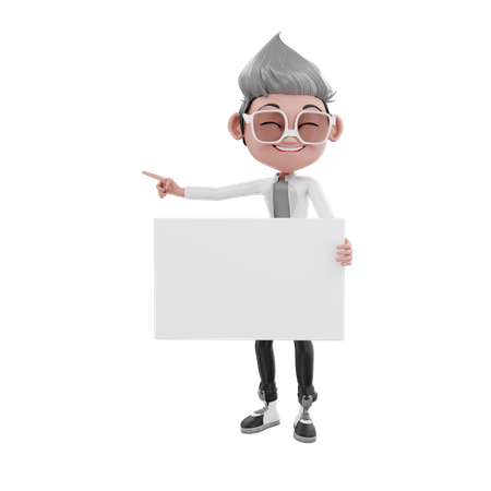 Doctor holding blank board  3D Illustration