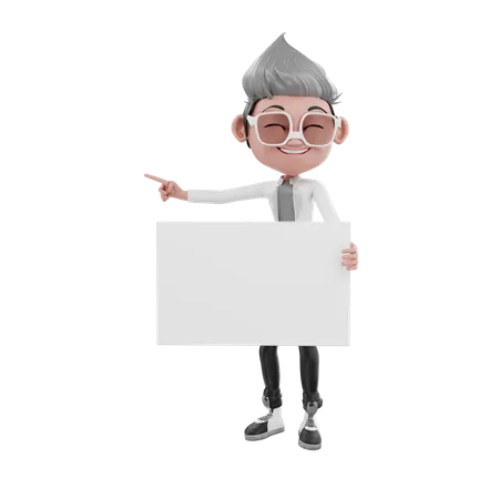 Doctor holding blank board  3D Illustration