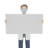 doctor holding blank card graphics