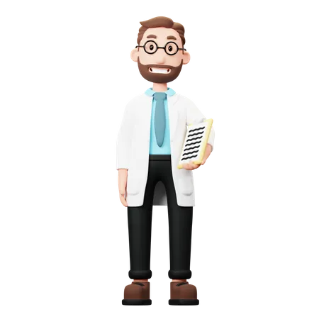 Doctor holding document  3D Illustration