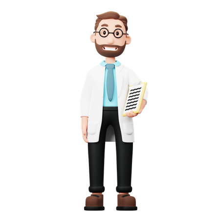 Doctor sosteniendo documento  3D Illustration