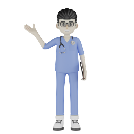 Doctor sosteniendo archivo  3D Illustration