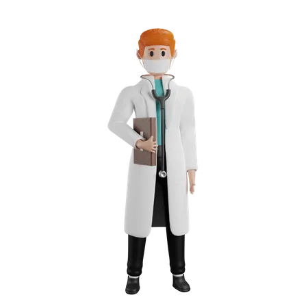 Doctor holding health report  3D Illustration