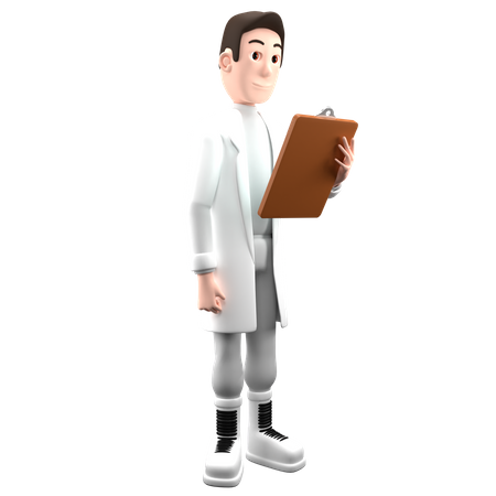 Doctor Holding Health Report  3D Illustration