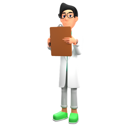 Doctor Holding medical report  3D Illustration