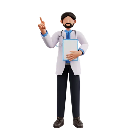 Doctor holding patient report  3D Illustration