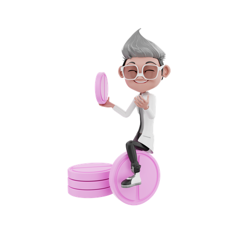 Doctor holding pills 3D Illustration