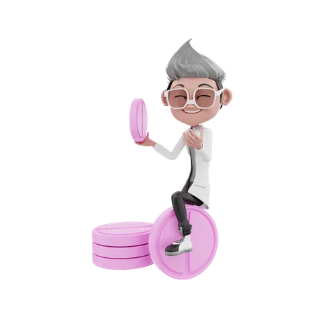 Doctor holding pills  3D Illustration