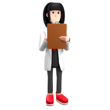 Doctor Holding Report  3D Icon