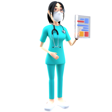 Doctor Holding Report  3D Illustration