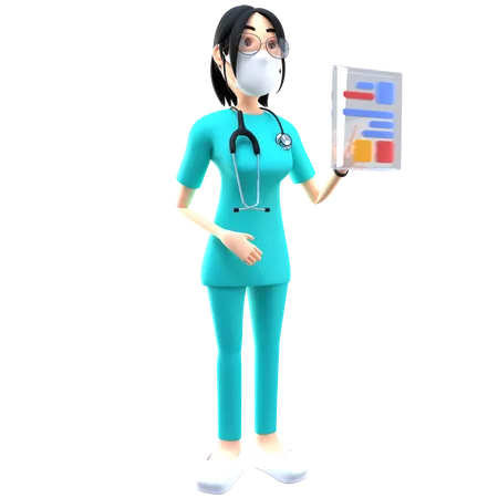 Doctor Holding Report  3D Illustration