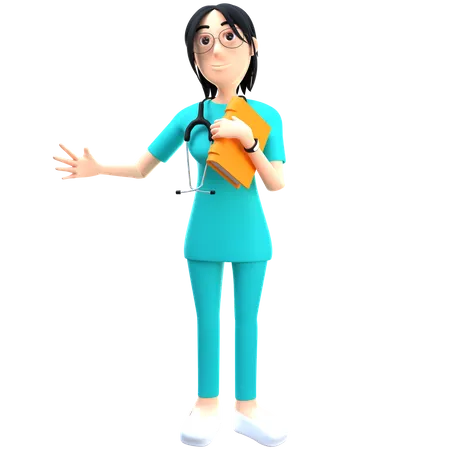 Doctor Holding Report  3D Illustration