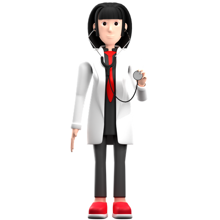 Doctor Holding Statoscope  3D Icon