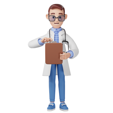 Doctor Holds Clipboard  3D Icon