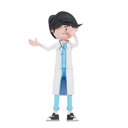 Doctor in confused pose  3D Illustration