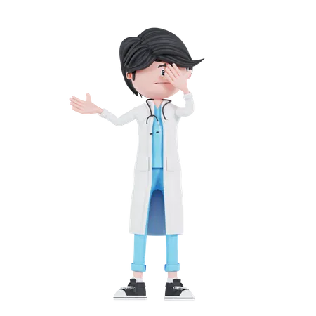 Doctor in confused pose  3D Illustration