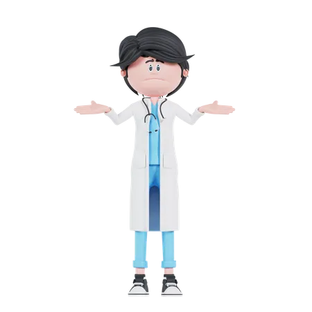 Doctor in doubt  3D Illustration