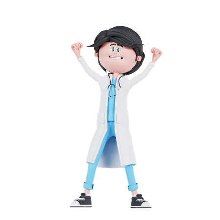 Doctor in happy pose  3D Icon