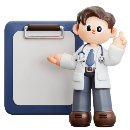 Doctor Is Explaining Patients Report  3D Icon