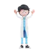 Doctor is raising the hands pose