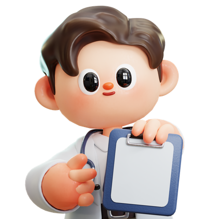Doctor Is Showing Patients Report  3D Icon