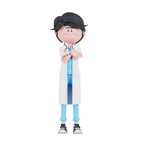 Doctor is standing pose  3D Illustration