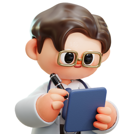 Doctor Is Writing Prescription  3D Illustration