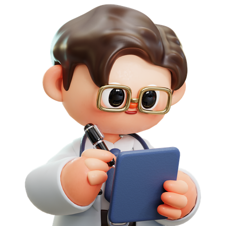 Doctor Is Writing Prescription  3D Icon