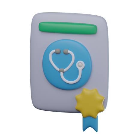 Doctor License 3D Icon