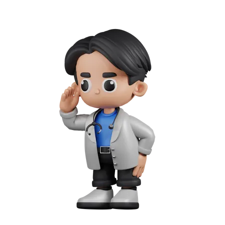 Doctor Looking For Something  3D Illustration