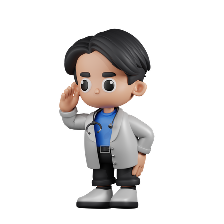 Doctor Looking For Something  3D Illustration