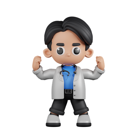 Doctor Looking Strong  3D Illustration