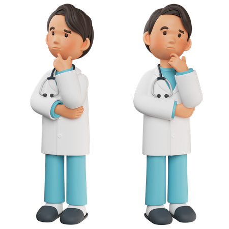 Doctor masculino en pose de contemplación  3D Icon