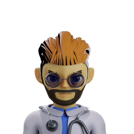 Médico masculino cobarde  3D Icon