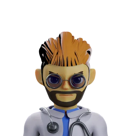 Médico masculino cobarde  3D Icon