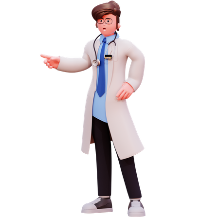 Doctor masculino mostrando algo  3D Illustration