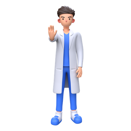 Doctor mostrando gesto de parada  3D Icon