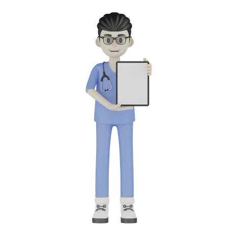 Doctor mostrando informe de salud  3D Illustration