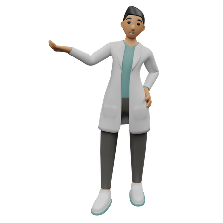 Doctor mostrando el lado izquierdo  3D Icon