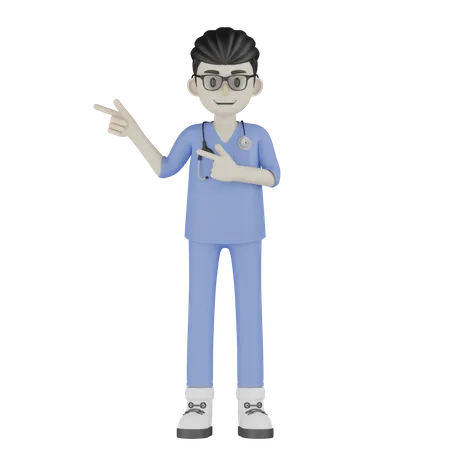 Doctor mostrando los dedos  3D Illustration