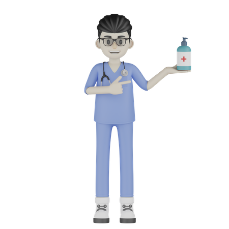 Doctor mostrando medicina  3D Illustration