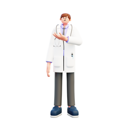 Doctor mostrando recomendación  3D Illustration