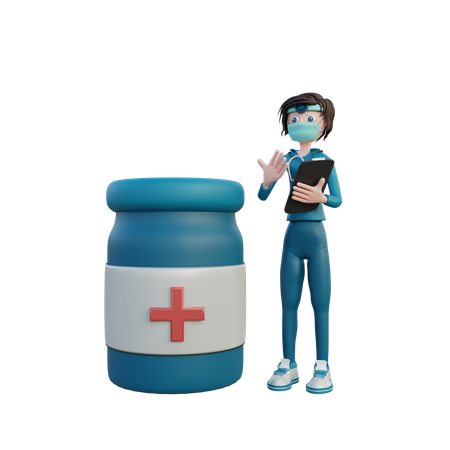 Doctor offers a medicine  3D Illustration