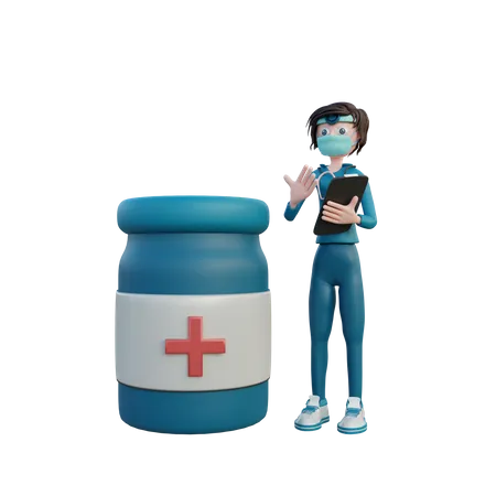 Doctor offers a medicine  3D Illustration