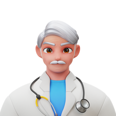 Doctor Old Man 3D Illustration