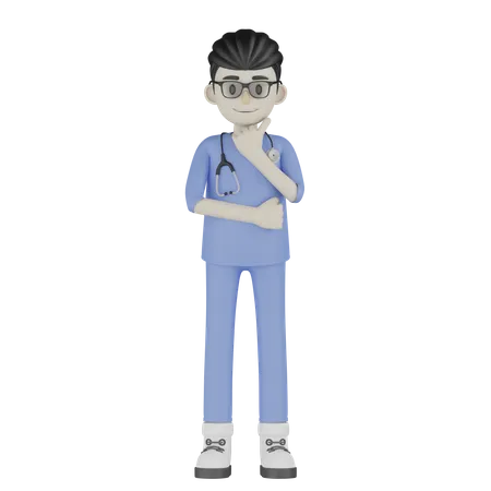 Doctor pensando  3D Illustration