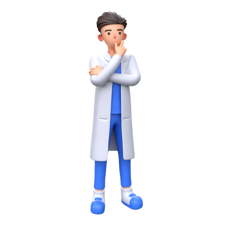 Doctor pensando algo  3D Illustration