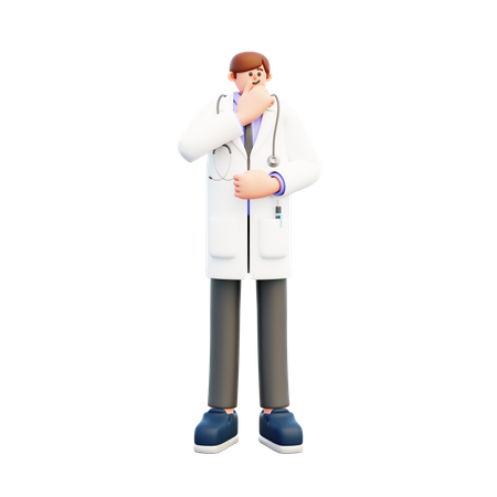 Doctor pensando algo  3D Illustration