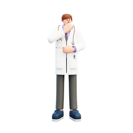 Doctor pensando algo  3D Illustration