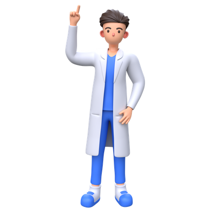 Doctor pointing finger up  3D Icon